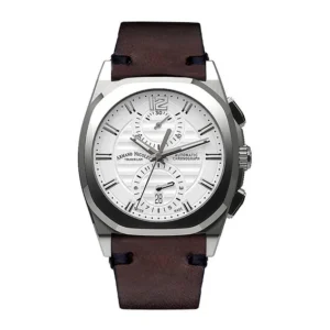 Armand Nicolet Tramelan J09 Chronograph Silver Dial Automatic A668AAA-AG-PK4140TM Calf Leather Strap Men's Watch