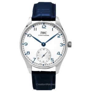 IWC Portugieser Leather Strap Silver Dial Automatic IW358304 Men's Watch