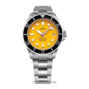 Ratio FreeDiver Sapphire Stainless Steel Yellow Dial Automatic RTF044 200M Men's Watch