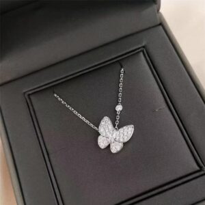 VCA gemstone full diamond butterfly necklace