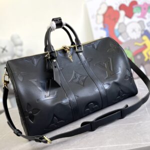 Louis Vuitton Keepall Bandoulière 45 travel bag with Monogram Empreinte Giant leather
