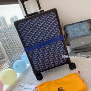 20 inch Goyard vintage style luggage with accessory set