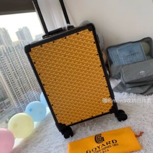 20 inch Goyard vintage style luggage with accessory set