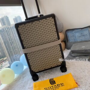 20 inch Goyard vintage style luggage with accessory set