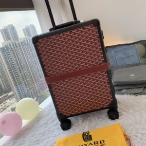 20 inch Goyard vintage style luggage with accessory set