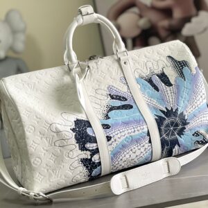 Louis Vuitton LV x YK Keepall 50 travel bag with spotted floral pattern