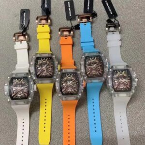 Black skeleton watch