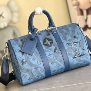 Louis Vuitton Keepall Bandoulière 35 handbag with Monogram Aquagarden canvas