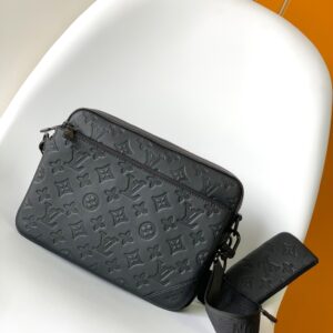 Trio Crossbody Bag Monogram embossed leather