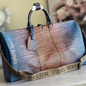 Louis Vuitton Keepall Bandoulière 50 travel bag with Monogram Shadow leather