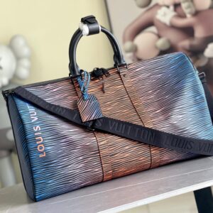 Louis Vuitton Keepall Bandoulière 50 travel bag with Monogram Shadow leather
