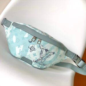 Men's chest bag with light blue design details