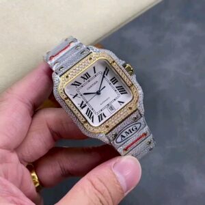 AMG ONE Factory Cartier Santos de Cartier Full Diamond Watch