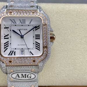 AMG ONE Factory Cartier Santos de Cartier Full Diamond Watch