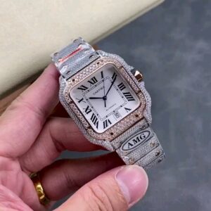 AMG ONE Factory Cartier Santos de Cartier Full Diamond Watch