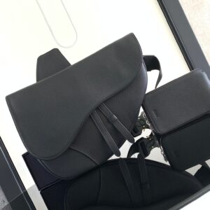 Hermès saddle bag with black leather design