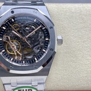 Audemars Piguet 15407 automatic watch, Engraved dial, MCMXCIX model, Royal Oak design, Automatic movement, Sapphire caseback