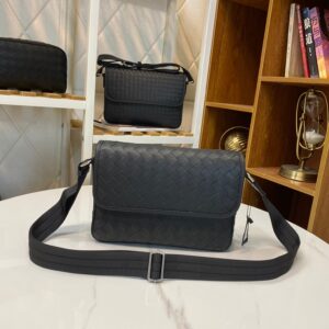 Handcrafted messenger bag with soft imported waxed calf leather trim