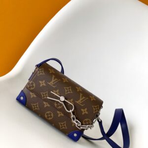 Steamer mini bag with blue pattern
