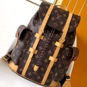 Christopher small shoulder bag with Monogram canvas leather trim