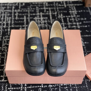 Miu Miu Flat-Elastic Penny Loafers