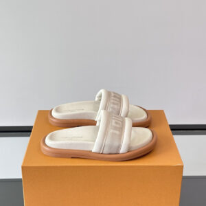 Louis Vuitton pressed leather sandal with floral print