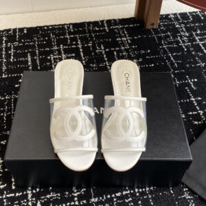 New vacation Chanel PVC lazy sandals