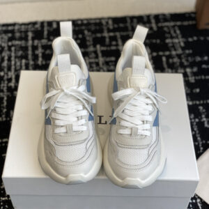 Casual sneakers with leather and net fabric style