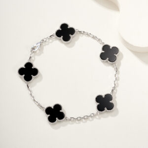 Five gold bracelet black