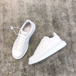 White leather Alexander McQueen white leather snakeskin sneakers