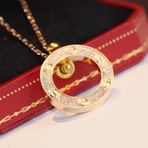 LOVE necklace with diamond accents