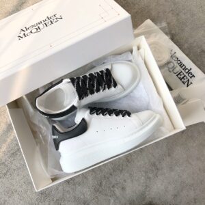 MQ white leather snakeskin sneakers