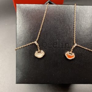 Qilin lucky item necklace with natural mother-of-pearl