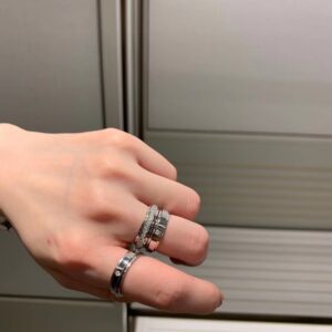Platinum Cartier ring single seven full diamond