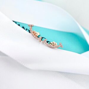 Happy face full rhinestone stud earrings