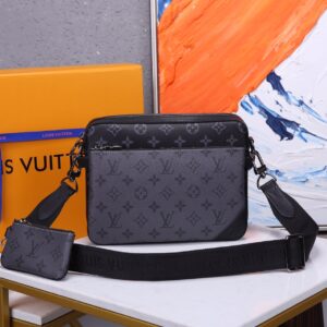 Trio messenger bag with monogram eclipse canvas