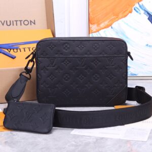 DUO messenger bag with monogram shadow leather