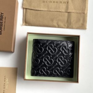TB embossed leather bifold wallet