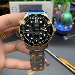 Omega Seamaster mother of pearl black dial watch