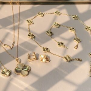 VCA laser-engraved clover collection bracelet