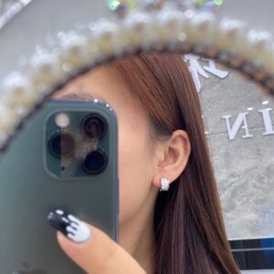 Bv small waist stud earrings with disk