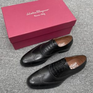 Ferragamo carved leather dress shoes
