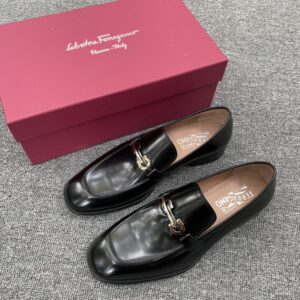 Ferragamo leather shoes with decorative details