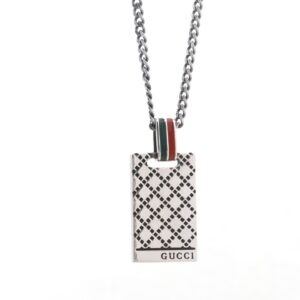 Gucci vintage square G enamel necklace