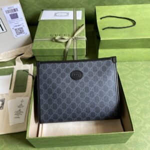 Gucci small leather bag with GG Supreme fabric