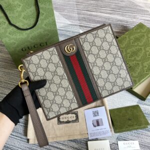 Handbag with woven logo pattern
