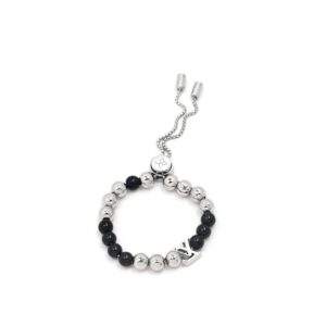 Monogram beads charm bracelet with adjustable chain