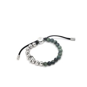Monogram beads charm bracelet with adjustable chain