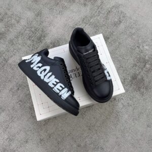 Alexander McQueen white leather snakeskin sneakers