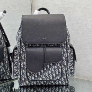 Saddle shoulder bag with Oblique print